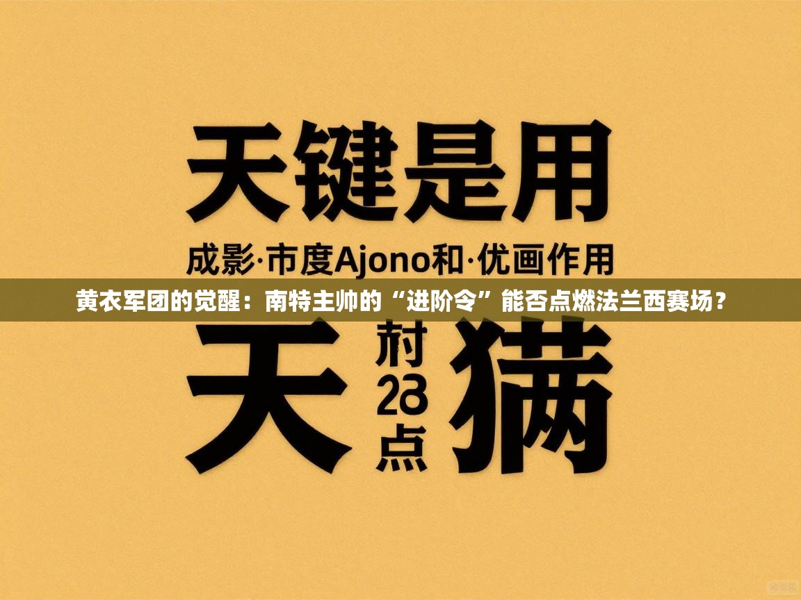 黄衣军团的觉醒：南特主帅的“进阶令”能否点燃法兰西赛场？  第1张